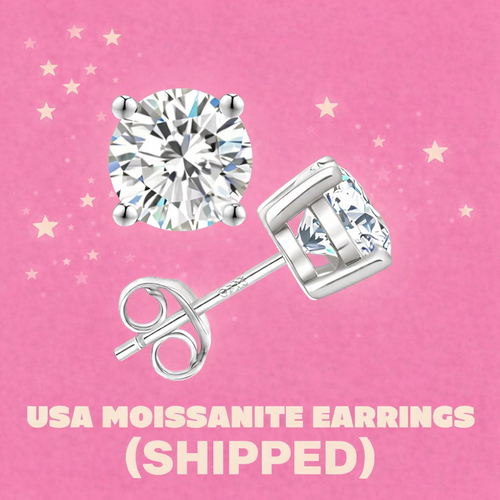 Moissanite Stud Earrings 5.5mm (SHIPPED)